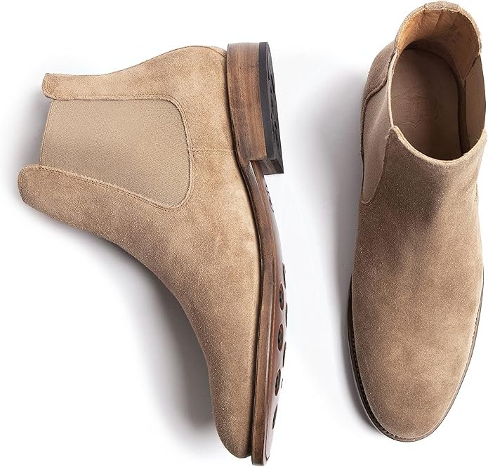 Brown sued leather long chelsea leather boots