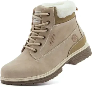 ANJOUFEMME Work Hiking Boots for Women Waterproof - Womens Outdoor Ankle Boots Lightweight Snow Winter Boots for Trekking Walking, BEST HIKING BOOTS FOR WOMEN