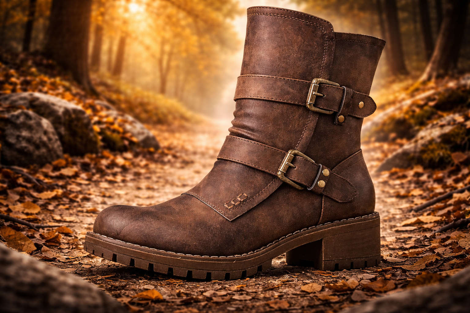 Brown Color Long Heels Boots