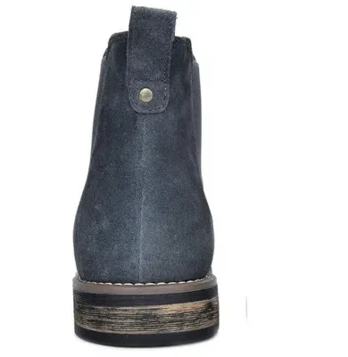Bruno Marc Men's Suede Leather Chelsea Ankle Boots Grey