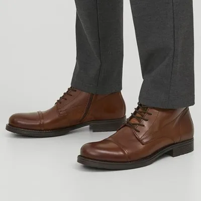 JACK & JONES mens Jfwshaun Leather Boot Sn