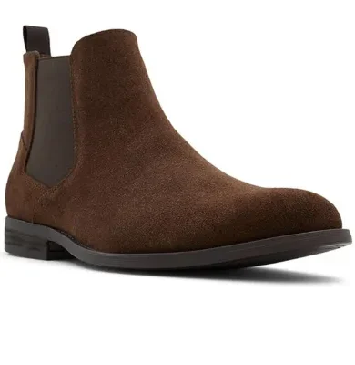 ALDO Men's Collen Leather Ankle Chelsea Boot Brown Sued