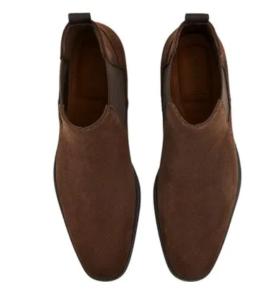 ALDO Men's Collen Leather Ankle Chelsea Boot Brown Sued