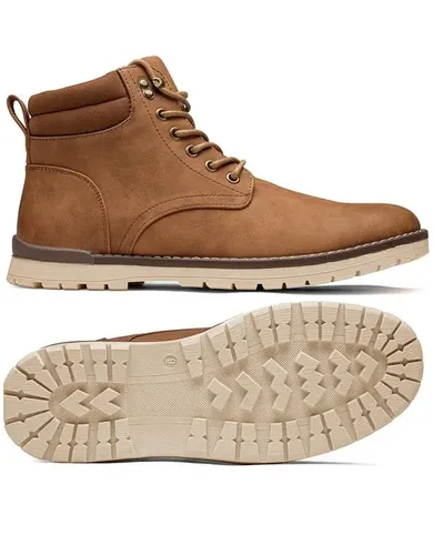 Vostey Men's Hiking Boots Motorcycle Casual Chukka Boots for Men