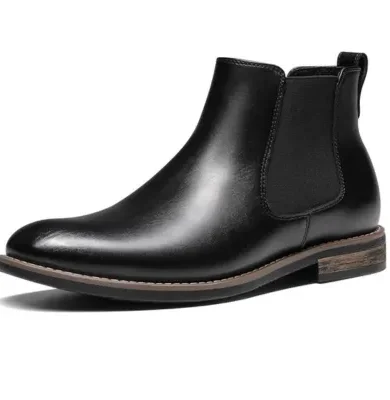 Bruno Marc Men's Suede Leather Chelsea Ankle Boots Black