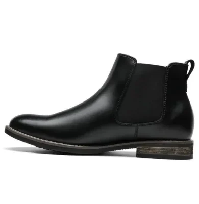 Bruno Marc Men's Suede Leather Chelsea Ankle Boots Black