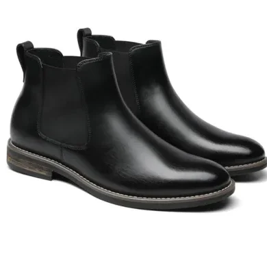 Bruno Marc Men's Suede Leather Chelsea Ankle Boots Black