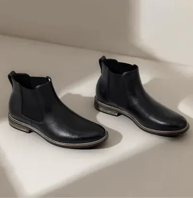 Bruno Marc Men's Suede Leather Chelsea Ankle Boots Black