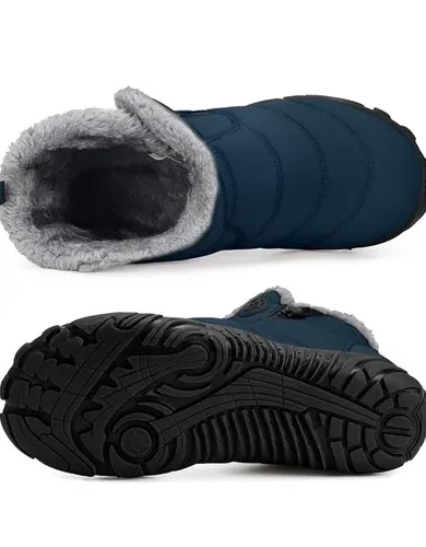 Womens Mens Barefoot Boots Shoes Winter Snow Boots Warm Ankle Booties Zero Drop Sole Wide Toe Box Fur Lined Outdoor Sneakers
