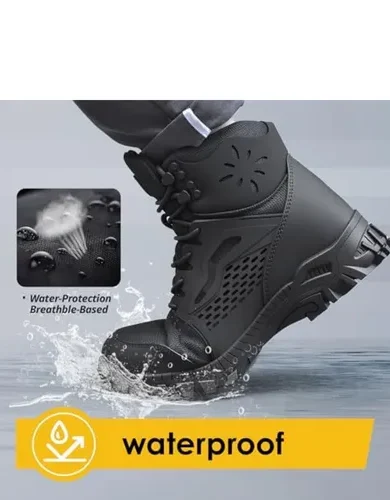 SUADEX Steel Toe Boots for Men Women Waterproof Arch Support Work Construction Indestructible Safety Boots