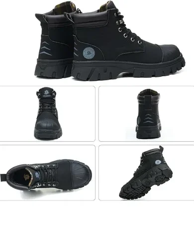 KELODON Waterproof Steel Toe Boots For Men 6 Inch Leather Steel Toe Shoes Non Slip Resistant Safety Work Boots Indestructible Lightweight Construction Boot