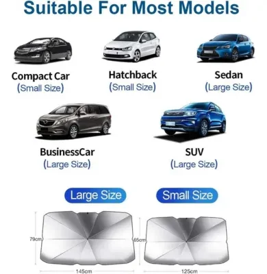 helloleiboo Car Windshield Sun Shade UV Rays and Heat Sun Visor Protector Foldable Reflector Umbrella brella Shield