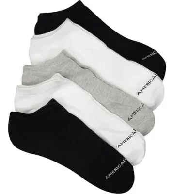 American Eagle Aeo Low Cut Socks 5-Pack For Men Black One Size Fits All, BLACK, One Size