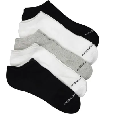 American Eagle Aeo Low Cut Socks 5-Pack For Men Black One Size Fits All, BLACK, One Size