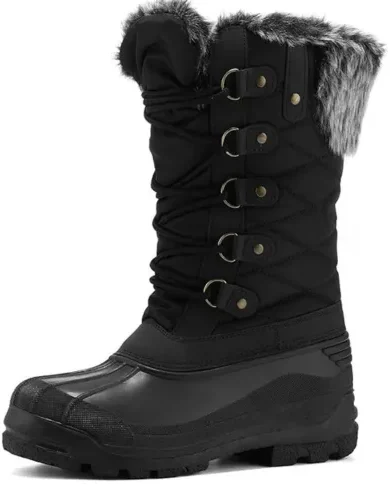 mysoft Women's Snow Boots Warm Insulated Faux Fur Lined Waterproof Mid-Calf Winter Boots