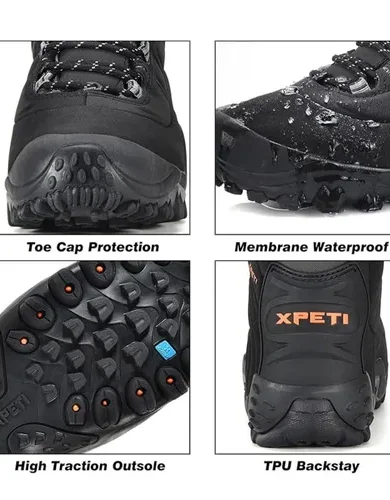 XPETI Men’s Thermator Mid-Rise Lightweight Hiking Insulated Non-Slip Outdoor Boots
