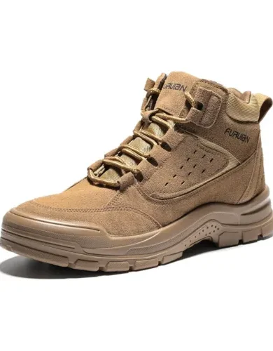 Furuian Steel Toe Boots for Men Women Comfortable Lightweight Work Boots for Men Slip Resistant High Top Steel Toe Safety Shoes Puncture Proof Indestructible Construction Shoes