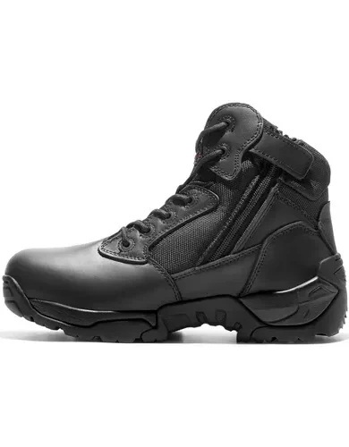 NORTIV 8 Mens Military Tactical Work Boots Side Zip Outdoor Hiking Leather Motorcycle Combat Boots