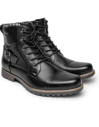 Bruno Marc Men's Motorcycle Combat Boots Zipper Biker Boot