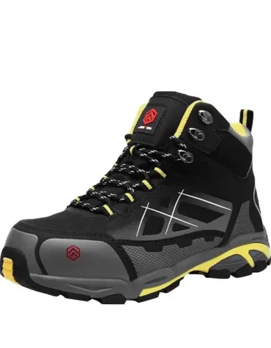 LARNMERN Steel Toe Work Boots Men,Non Slip Safety Shoes,Comfortable Industrial and Constructio Hiking Sneakers