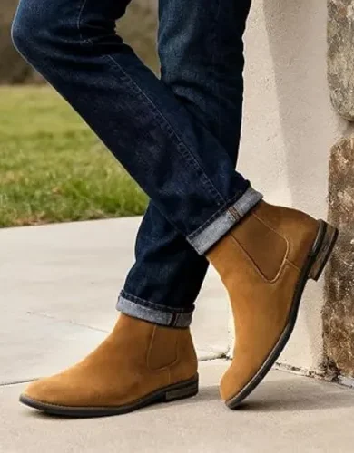 Bruno Marc Men's Suede Leather Chelsea Ankle Boots