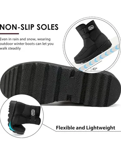 Womens Winter Snow Boots With Warm Fur Lining Comfortable Booties Non Slip Waterproof Outdoor Shoes