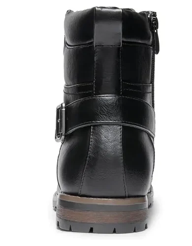 Bruno Marc Men's Motorcycle Combat Boots Zipper Biker Boot