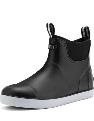 Men's Deck Boots, Waterproof Ankle Rain Boots Men Anti-Slip Traction, Outdoor Rubber Fishing Garden Boots High-Performance Shoes for Farming
