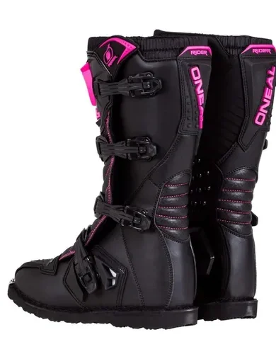 O'NEAL 0325-708 Womens New Logo Rider Boot (Black/Pink, Size 8)
