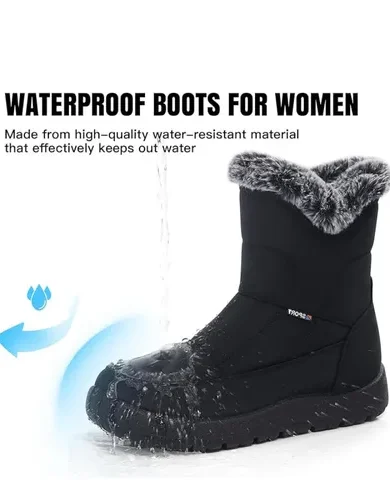 Women's Snow Boots Winter: Waterproof Fur Lined Anti-Slip Ankle Booties Outdoor Comfortable Warm Women Snow Boot