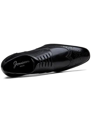 Jousen Men's Dress Shoes Leather Wingtip Formal Business Oxford Shoes Brogue Retro Derby Dress Shoes for Men