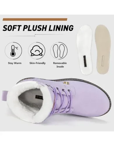 Mishansha Snow Boots for Women – Waterproof Winter Hiking Boots with Warm Fur Lining, Anti-Slip Sole, Insulated Outdoor Cold Weather Booties
