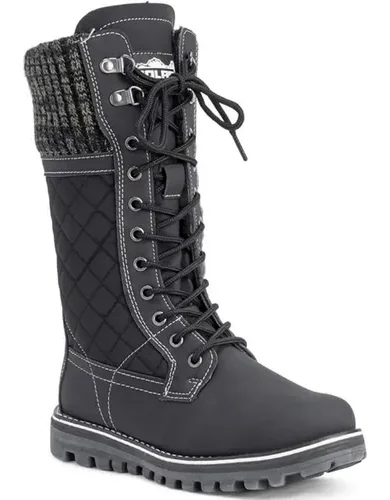 POLAR Womens Faux Fur Warm Thermal Waterproof Outdoor Walking Snow Winter Rubber Sole Calf Boots