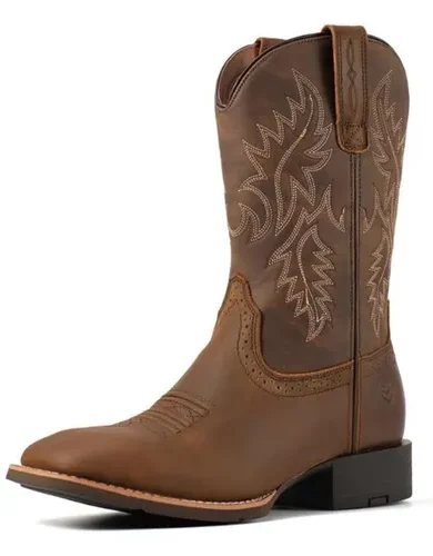 SUREWAY Cowboy Boots For Men - Mens Square Toe Western Boot,Oil/Slip Resistant,Durable Fashionable Classic Pull on 10 Inch Boots Mid Calf Wellington Boots
