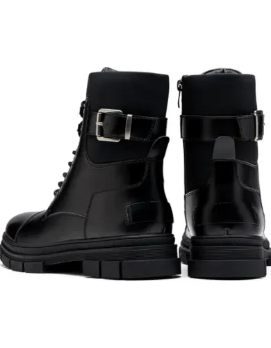 Jousen Men's Boots Mens Combat Boots Lace up Zipper Motorcycle Boots for Men