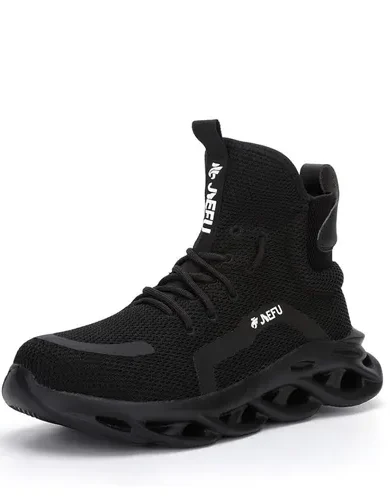 XUNRUO Work Safety Boots for Men and Women Steel Toe Lightweight Breathable Pull on Construction Boots