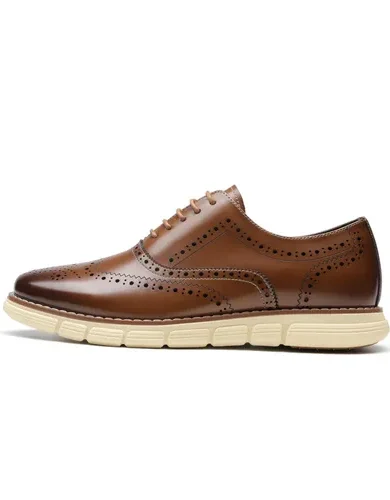 Bruno Marc Men's Crossflex Dress Sneakers Wingtip Derby Casual Oxford Formal Shoes