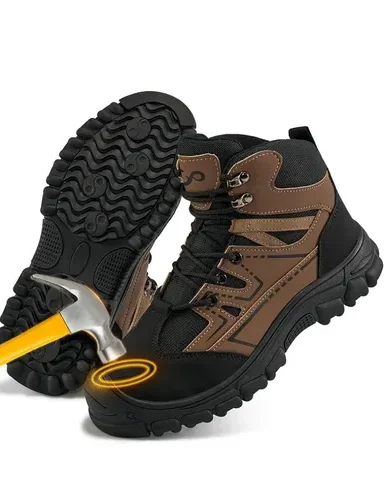 Waterproof Steel Toe Boots for Men Slip Resistant Safety Work Industrial Construction Boot