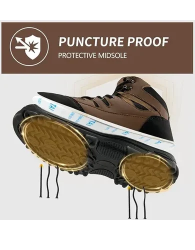 Waterproof Steel Toe Boots for Men Slip Resistant Safety Work Industrial Construction Boot