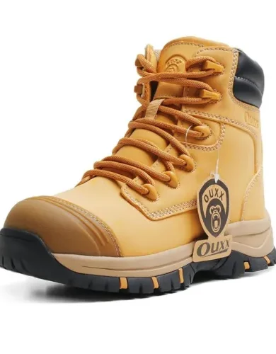 Waterproof Steel Toe Work Boots for Men, 7 inch Safety Boots with Side Zipper, ASTM F2413-18 Rated, Slip Resistant Rubber Sole, Puncture-Proof Kevlar Midsole Construction Boots