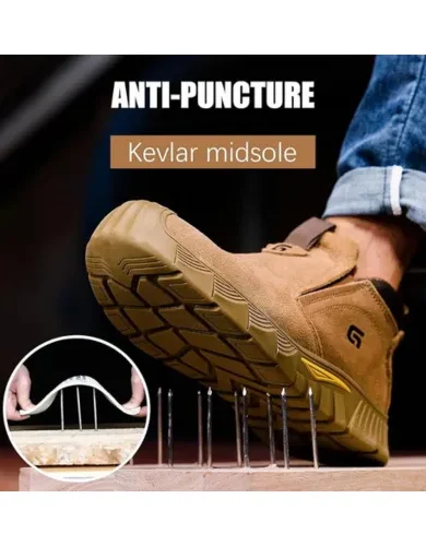 Welding Work Boots for Men Slip on Steel Toe Shoes for Men Indestructible Steel Toe Boots Welder Men's Working Shoes Fireproof Safety Footwear for Construction Men's Work & Safety Footwear