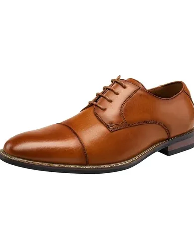 Vostey Men's Dress Shoes Classic Formal Business Cap Toe Wingtip Oxfords Lace Up Derby Shoes