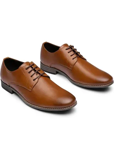 Jousen Men's Oxford Plain Toe Dress Shoes Classic Formal Derby Shoes
