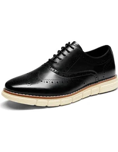 Bruno Marc Men's Crossflex Dress Sneakers Wingtip Derby Casual Oxford Formal Shoes