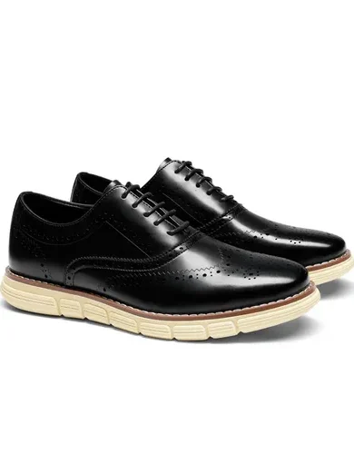 Bruno Marc Men's Crossflex Dress Sneakers Wingtip Derby Casual Oxford Formal Shoes