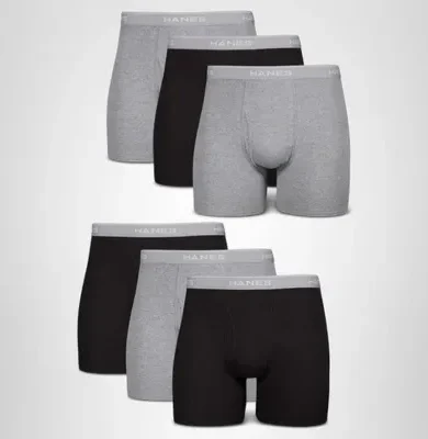 Hanes mens Underwear Boxer Briefs Pack, Cool & Breathable Cotton Moisture-wicking Underwear for Men, No Ride Up