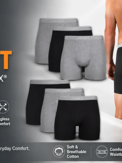 Hanes mens Underwear Boxer Briefs Pack, Cool & Breathable Cotton Moisture-wicking Underwear for Men, No Ride Up