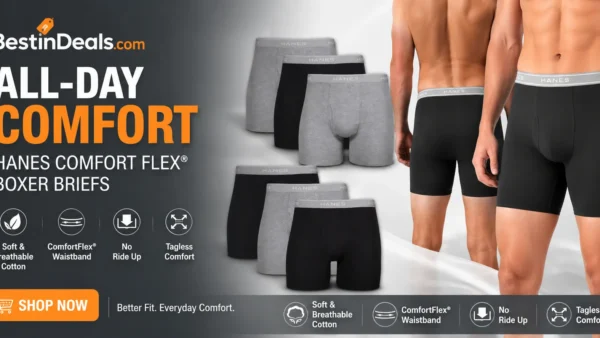 Hanes mens Underwear Boxer Briefs Pack, Cool & Breathable Cotton Moisture-wicking Underwear for Men, No Ride Up